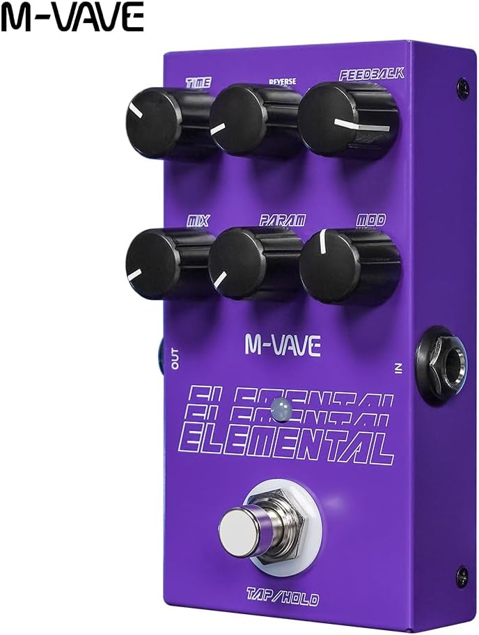 IOppWin Elemental Compact Guitar Delay Pedal with 9 Psychedelic Delay Effects, 3000ms Max Time, Tap/Hold Modes & High-Performance DSP – Artistic Metal Ambient Echo Simulator - Image 5